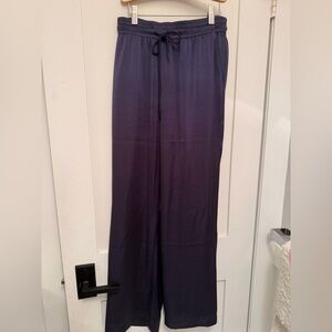 Wilfred Navy Aritzia Wide Leg Pants Satin EUC
